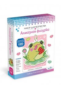 АЛМАЗНАЯ ФИГУРКА С МАГНИТОМ И ЛЕНТОЧКОЙ ЛЯГУШКА С КЛУБНИКОЙ АРТ. 08814 (8143)