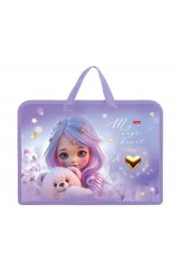 ПАПКА С РУЧКАМИ А4 70 ММ НА МОЛНИИ ЛИЛУ (ПЛАСТИК) HATBER AMN_08097 (5361)