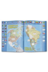 Атлас мира. Страны и флаги, с наклейками.