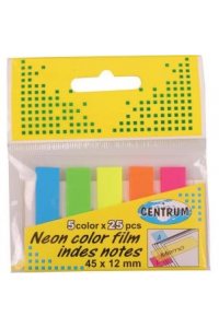 ЗАКЛАДКИ ПЛАСТИК 45*12ММ 5ЦВ В БЛОКЕ CENTRUM (С ЛИПКИМ КРАЕМ) АРТ.80408 (4087)