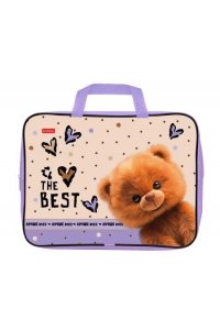 ПАПКА С РУЧКАМИ А4 75 ММ ТЕКСТИЛЬ ПУШИСТЫЙ МИШКА HATBER NSN_32099 (9557)