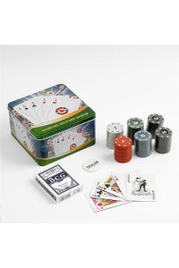 НАБОР Д/ИГРЫ В ПОКЕР 15*15СМ (ФИШКИ 120 ШТ+КАРТЫ 54 ШТ)СИМА-ЛЕНД АРТ.912897
