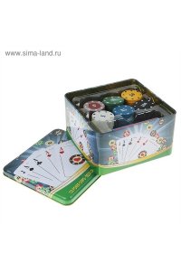 НАБОР Д/ИГРЫ В ПОКЕР 15*15СМ (ФИШКИ 120 ШТ+КАРТЫ 54 ШТ)СИМА-ЛЕНД АРТ.912897