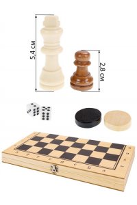 НАСТ ИГРА НАБОР ШАХМАТЫ ШАШКИ НАРДЫ (ПОЛЕ 29*14,5*3 СМ) РЫЖИЙ КОТ ИН-9464