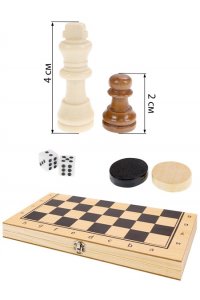 НАСТ ИГРА ШАХМАТЫ ШАШКИ НАРДЫ (ПОЛЕ 24*14,5*3 СМ) ДЕРЕВО *РЫЖИЙ КОТ* АРТ.ИН-9466