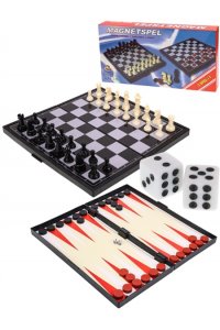 НАСТ ИГРА НАБОР ШАХМАТЫ ШАШКИ НАРДЫ МАГНИТНЫЕ (ПОЛЕ 29*15*3.5 СМ)*РЫЖИЙ КОТ* AN02576 (4504)
