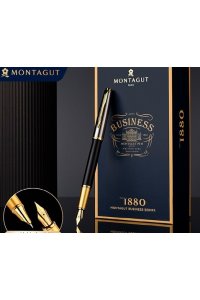 РУЧКА ПЕРЬЕВ MONTAGUT 0,5 ММ МЕТАЛЛ КОРПУС СЕРЕБРО/ЧЕРНАЯ ПОРШНЕВАЯ/ФУТЛЯР/ (+ПАКЕТ)TJ-1/M307 (4169)