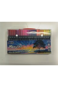 НАБОР МАРКЕРОВ АКВАРЕЛЬНЫХ ДВУСТОРОН (КИСТЬ+ЛИНЕР) 48ЦВ MAESTRO MAZARI M-15218-48 (9196)