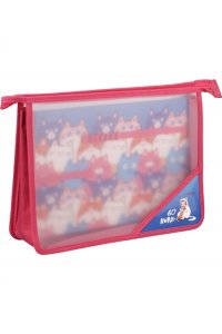 ПАПКА Д/ТРУДА 2 ОТД А4 МОЛНИЯ СВЕРХУ ТАК МНОГО КОТИКОВ! (ПЛАСТИК) ПРОФ-ПРЕСС ПТР-9628 (6286)