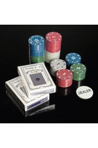 НАБОР Д/ИГРЫ В ПОКЕР 20*20СМ (100 ФИШЕК, 2 КОЛОДЫ) СИМА-ЛЕНД 278717 (0007)