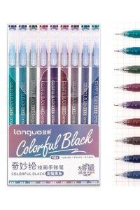 НАБОР РУЧЕК ГЕЛ 9ЦВ 0,6 ММ ТЕМНЫЕ ОТТЕНКИ DH-269 LG-D0565 (7169)