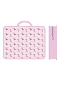 ПАПКА С РУЧКАМИ А4 75 ММ РОЗОВЫЕ ДИНО 2023 /ПЛАСТИК/ТЕСЬМА) ПЧЕЛКА ПМ-А4-26 (2825)