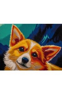 АЛМАЗНАЯ МОЗАИКА 40*30СМ С ПОДРАМ РЫЖИЙ ПРОКАЗНИК 