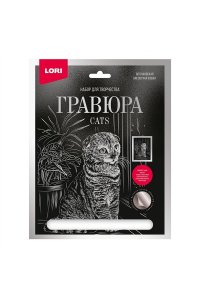 ГРАВЮРА С ЭФФЕКТОМ СЕРЕБРА КОШКИ ШОТЛАНДСКАЯ ВИСЛОУХАЯГР-673
