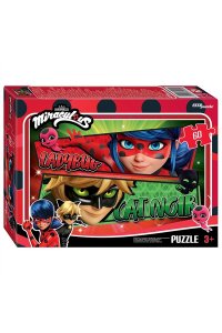 ПАЗЛЫ 60 STEP ЛЕДИ БАГ И СУПЕР-КОТ 81255