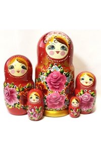 МАТРЕШКА 5 В 1 БОЛЬШАЯ (ЦВЕТЫ, ЭСКИЗ 53, РОЗЫ) М05160353 (5238)