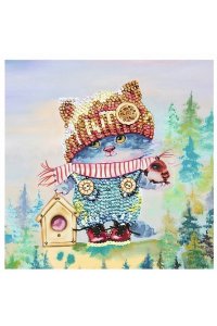 НАБОР Д/ТВОРЧ МОЗАИКА ИЗ ПАЙЕТОК НА ХОЛСТЕ ОЗОРНОЙ КОТЕНОК (30Х30) АРТ.МХ-26 (8550)