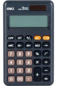 КАЛЬКУЛЯТОР 12 РАЗР КАРМАННЫЙ DELI ЧЕРНЫЙ EM120BLACK (9372)