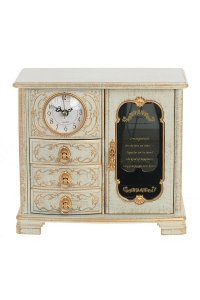 ШКАТУЛКА ДЛЯ УКРАШЕНИЙ С ЧАСАМИ (1XАА Н/П), L21 W12 H19СМ 714964