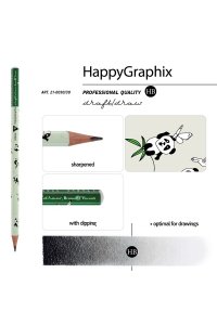 КАРАНДАШ Ч/Г HAPPY GRAPHIX НВ ПАНДЫ (ТРЕХГРАННЫЕ) АЛЬТ АРТ.21-0030/30 (8467)