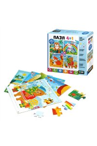 ПАЗЛЫ 4 В 1 BABY GAMES 9-16-25-36 ЭЛ КРУГЛЫЙ ГОД 06837