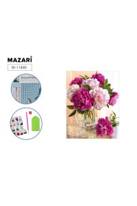 АЛМАЗНАЯ МОЗАИКА 25*30 ПИОНЫ ХОЛСТ M-11490