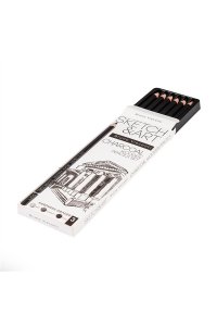 КАРАНДАШ УГОЛЬНЫЙ НАБОР 6 ШТ (МЯГК/СРЕДН/ТВЕРД) SKETCH&ART 25-002 (7382)