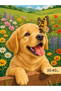 РОСПИСЬ ПО НОМЕРАМ 30*40ЩЕНОК С БАБОЧКОЙ BAH0001 (3248)