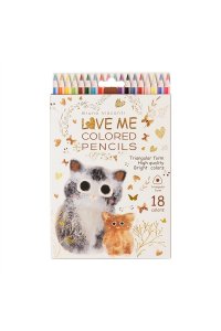 КАРАНДАШИ 18ЦВ LOVE ME. МИЛЫЙ КОТИК ТРЕХГРАН BRUNO VISCONTI 30-0155 (5878)