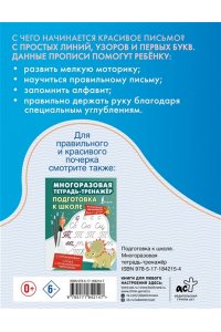 . Готовим руку к письму. Многоразовая тетрадь-тренажёр
