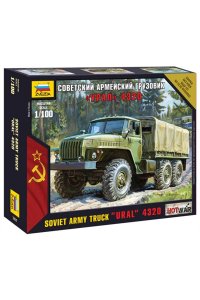 СБОРНАЯ МОДЕЛЬ СОВЕТСКИЙ АРМЕЙСКИЙ ГРУЗОВИК УРАЛ 4320 (МАСШТАБ 1:100) *ЗВЕЗДА* АРТ.7417