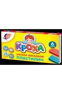 ПЛАСТИЛИН МЯГКИЙ 6ЦВ 100ГР КРОХА (СО СТЕКОМ) ЛУЧ 12С 863-08