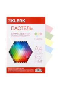 БУМАГА 5 ЦВ 100 Л ПАСТЕЛЬ А4 80Г/М KLERK 200022
