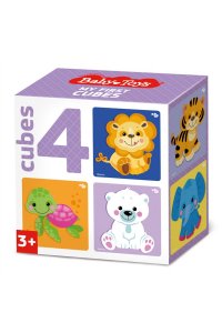 ИГРА КУБИКИ /4 КУБ/ BABY TOYS ЗВЕРИ (БЕЗ ОБКЛЕЙКИ) *ДК* АРТ.03543 (5437)