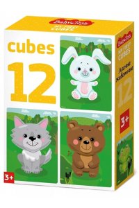 ИГРА КУБИКИ /12 КУБ/ BABY TOYS ЛЕСНЫЕ ЖИВОТНЫЕ (БЕЗ ОБКЛЕЙКИ) *ДК* АРТ.03538