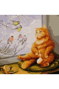 РОСПИСЬ ПО НОМЕРАМ 30*30СМ РЫЖИЙ КОТАРТ.KH0740