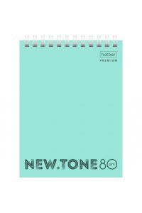 БЛОКНОТ 80Л А6 ХАТБЕР СПИРАЛЬ ПЛАСТИК NEWTONE PASTEL МЯТА АРТ.80Б6A1ГР_05039 (5535)