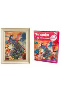 НАБОР Д/ТВОРЧ МОЗАИКА ИЗ ПАЙЕТОК НА ХОЛСТЕ ПАВЛИН (30Х40СМ) АРТ.МХ-09 (5757)
