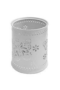 СТАКАН KWELT МЕТАЛЛ КРУГЛ АЖУРНЫЙ БАБОЧКИ БЕЛЫЙ K-12499 (4937)