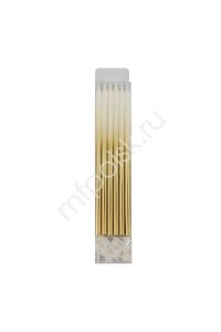СВЕЧИ МЕТАЛЛИК WHITE & GOLD 15СМ С ДЕРЖАТЕЛЯМИ (НАБОР 12ШТ) АТ.6075880 (5880)