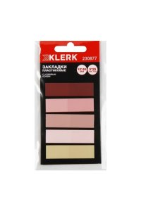 ЗАКЛАДКИ ПЛАСТИК 45*12ММ 5ЦВ*25Л В БЛОКЕ KLERK ПАСТЕЛЬ (С ЛИПКИМ КРАЕМ) 230877