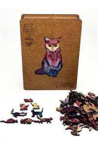 ПАЗЛЫ ФИГУРНЫЕ А4 КОТ /91 ДЕТ/ (ДЕРЕВО) K-003/Р-004 (2049)