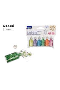 БЛЕСТКИ СУХИЕ НАБОР 6 ЦВ 2 Г (СТЕКЛ БАНОЧ С ПРОБКОЙ)MAZARI M-9876 (0670)