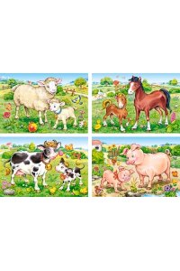 ПАЗЛЫ 4 В 1 CASTORLAND (8*12*15*20) ДОМАШНИЕ ЖИВОТНЫЕ В-04416