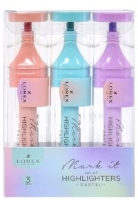 НАБОР МАРКЕРОВ ТЕКСТОВ 3ШТ LOREX MARK IT PASTEL 229747
