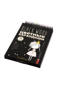 КАРАНДАШИ 36ЦВ BLACK WOOD COLOR (ПЛАСТИК ТРЕХГРАНН) *BV*АЛЬТ АРТ. 30-0101 (3829)