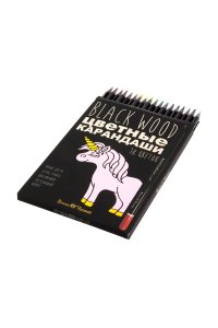 КАРАНДАШИ 18ЦВ BLACK WOOD COLOR (ПЛАСТИК ТРЕХГРАНН) *BV*АЛЬТ АРТ. 30-0098 (6885/3985)