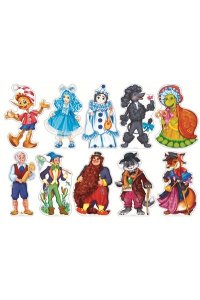 ПЛАКАТЫ ГЕРОИ СКАЗКИ ЗОЛОТОЙ КЛЮЧИК (НАБОР 10ШТ) КФМ-10076/ВЫРУБКА/