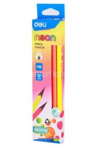 КАРАНДАШ Ч/Г С ЛАСТ DELI NEON HB (ПЛАСТИК ТРЕХГРАН) В АСС EU54600-1 (6107) (4138)