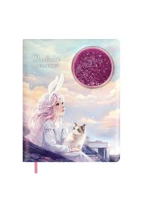 ДНЕВНИК Д/ШК 48Л ФЕНИКС+ ТВ КОЖЗАМ ПУХЛ АППЛИКАЦ С ПЛАВАЮЩ БЛЕСТКАМИ ДЕВОЧКА НА КРЫШЕ68677